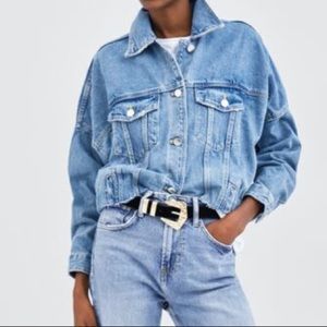 Zara Cropped Denim Jacket